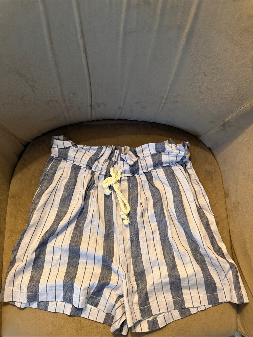 NWOT Striped Gray and Black Women’s Drawstring Shorts